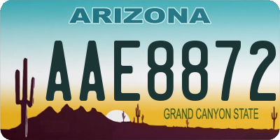 AZ license plate AAE8872
