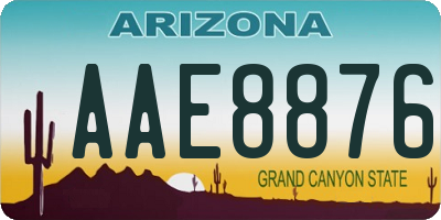 AZ license plate AAE8876