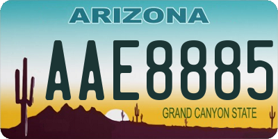 AZ license plate AAE8885