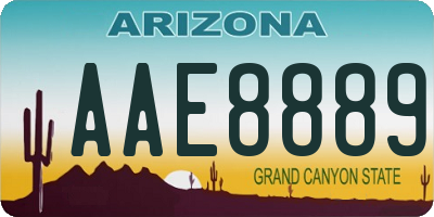 AZ license plate AAE8889