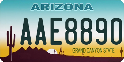 AZ license plate AAE8890