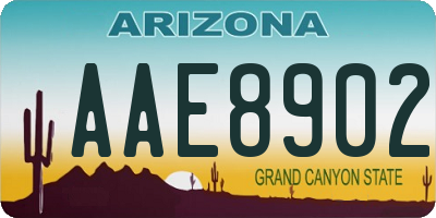 AZ license plate AAE8902