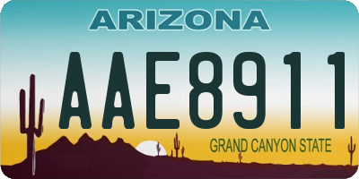 AZ license plate AAE8911