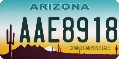 AZ license plate AAE8918