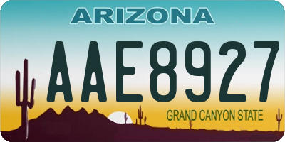 AZ license plate AAE8927