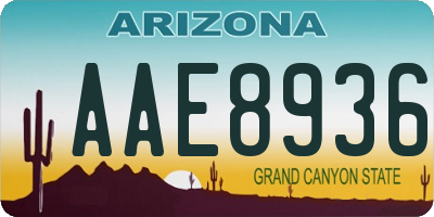 AZ license plate AAE8936