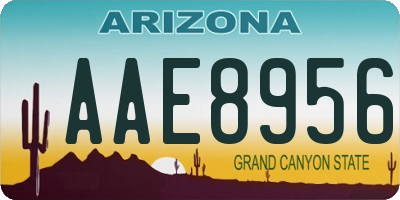AZ license plate AAE8956