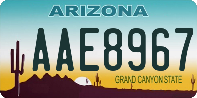 AZ license plate AAE8967