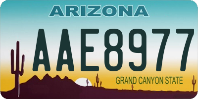 AZ license plate AAE8977