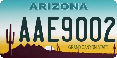 AZ license plate AAE9002