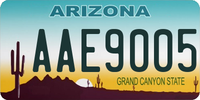AZ license plate AAE9005