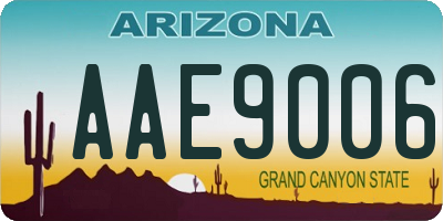 AZ license plate AAE9006