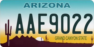 AZ license plate AAE9022