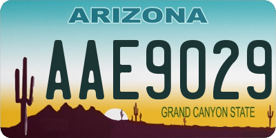 AZ license plate AAE9029