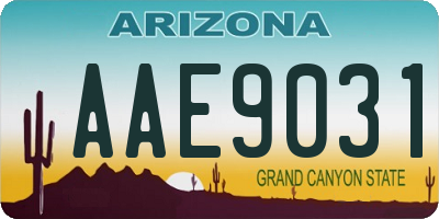 AZ license plate AAE9031