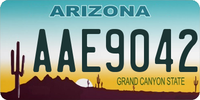 AZ license plate AAE9042