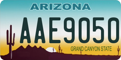 AZ license plate AAE9050