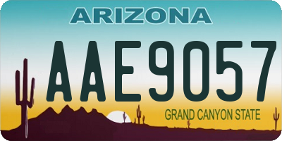 AZ license plate AAE9057