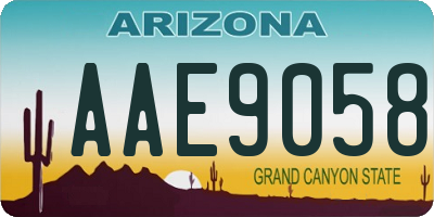 AZ license plate AAE9058
