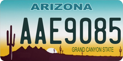 AZ license plate AAE9085