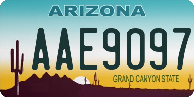 AZ license plate AAE9097