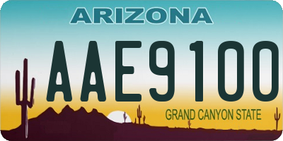 AZ license plate AAE9100