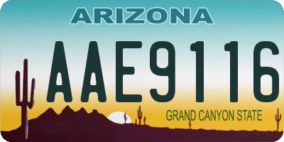 AZ license plate AAE9116