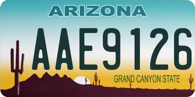 AZ license plate AAE9126