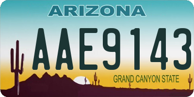 AZ license plate AAE9143