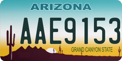 AZ license plate AAE9153