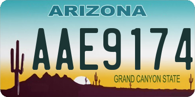 AZ license plate AAE9174