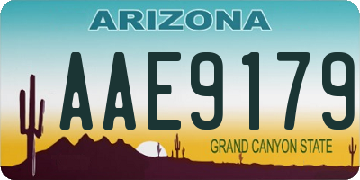 AZ license plate AAE9179