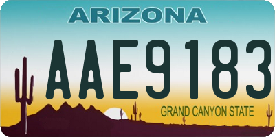 AZ license plate AAE9183