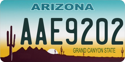 AZ license plate AAE9202