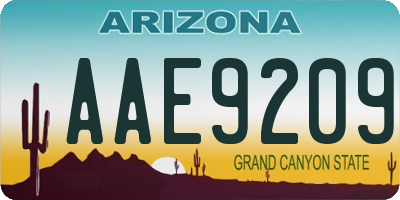 AZ license plate AAE9209
