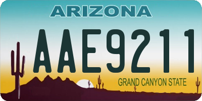 AZ license plate AAE9211