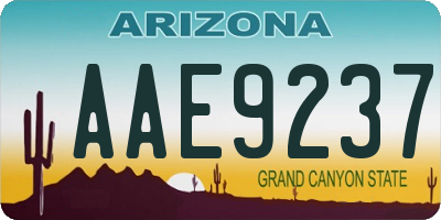 AZ license plate AAE9237