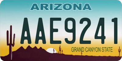 AZ license plate AAE9241