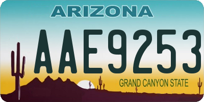 AZ license plate AAE9253