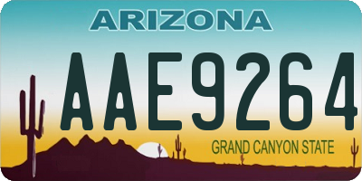 AZ license plate AAE9264