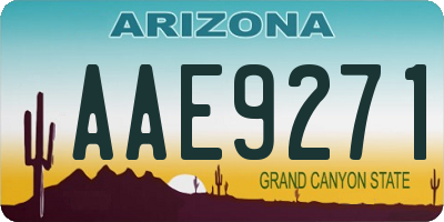 AZ license plate AAE9271