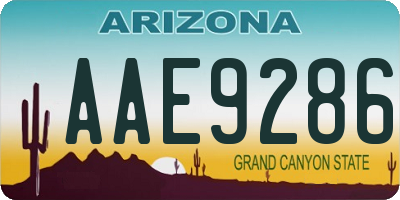 AZ license plate AAE9286