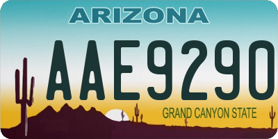 AZ license plate AAE9290