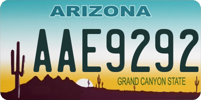 AZ license plate AAE9292