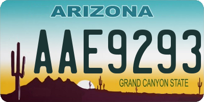 AZ license plate AAE9293
