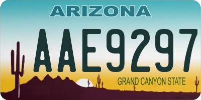 AZ license plate AAE9297