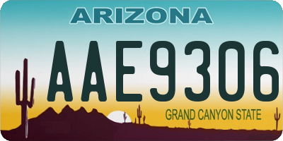 AZ license plate AAE9306