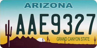 AZ license plate AAE9327