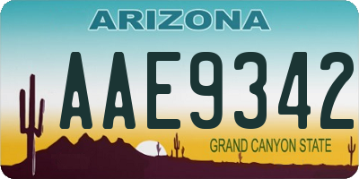AZ license plate AAE9342