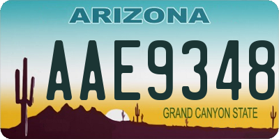 AZ license plate AAE9348